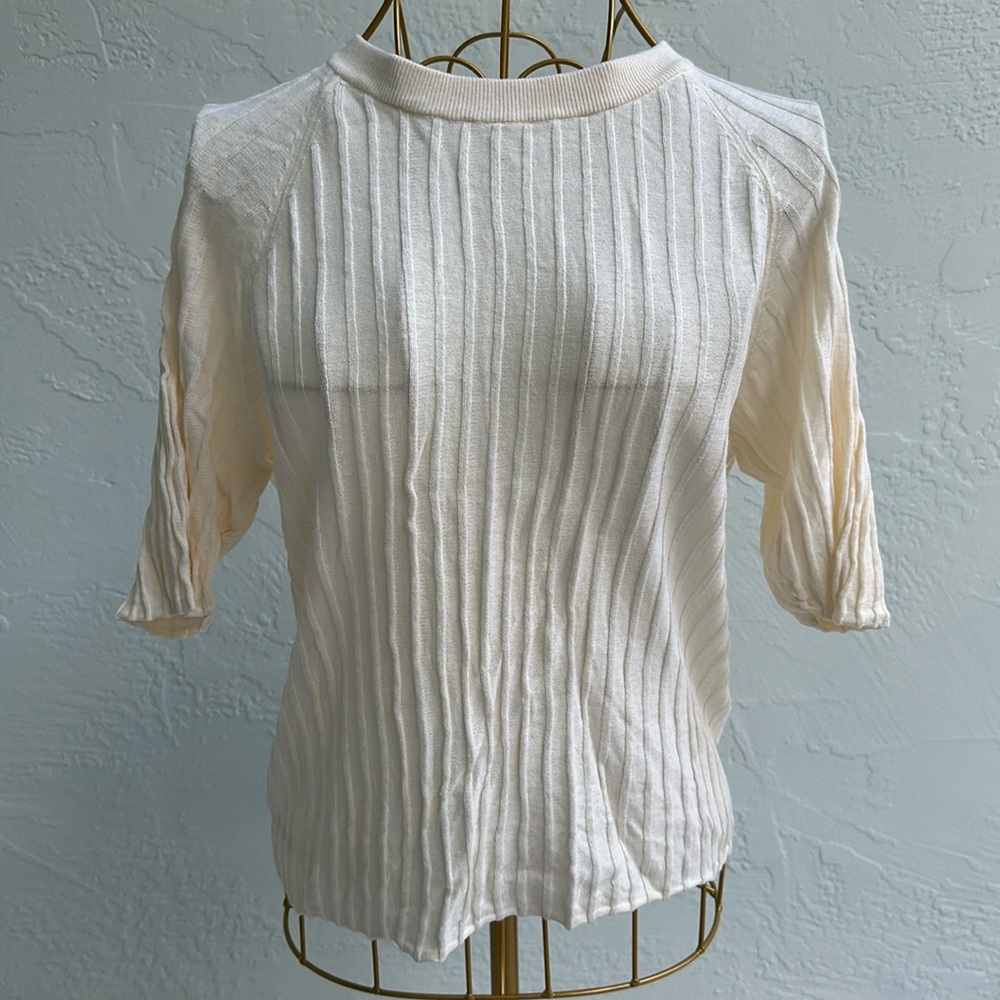 NWOT Free People Intimately cream ribbed slim fit Size XL